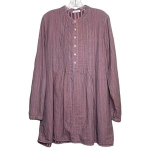 CP Shades x Free People Yoko Tunic Long Sleeve Pinstripe Pintuck Popover Sz M